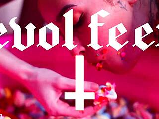 blonde goddess dominates brunette with feet licking, choking, deepthroat gagging, and messy spitting in femdom fetish