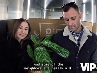 vip4k shy and curvy babe amalia davis gets wild with her neighbour, taking his big cock in close up pov.