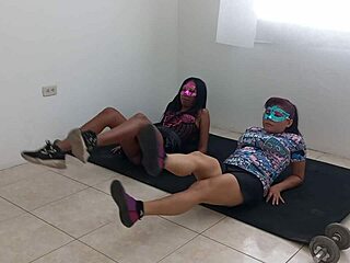 Do Latin Step Sisters Show Off Sensual Buttocks and Wet Vaginas in Sexy Aerobics?