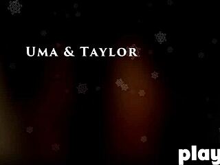 sexy uma jolie plays hot with blonde milf after striptease and cuddling in lingerie