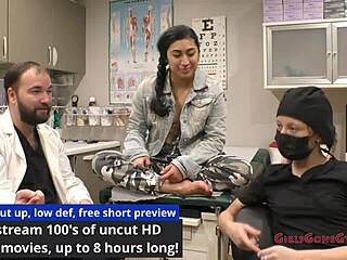 Doctors try new scrubs on petite latina patient stacy shepard and jasmine rose!