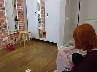 Redhead Teen Rides Step Daddy's Cock in Quickie Fuck