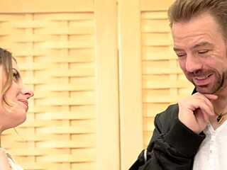 home office hints at anal play for rebecca volpetti in this european promo