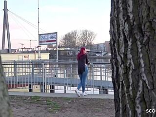 German Scout - Rothaarige Studentin Melina Bei Strassen Casting Fuer Geld Gefickt
