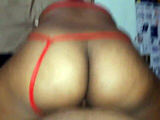 Oh yeah, check out this super perfect Latina buttocks jumping on my cock with red intimate panties on!