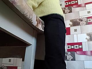 Stepsister Feels Overwhelmed By Intense Solo Masturbation On Desk In Tight Jeans Leading To Multiple Moaning Orgasms