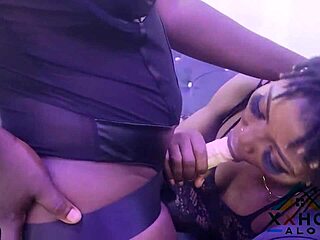 Thick Ebony Babe Fucks Girlfriend With Strapon First Time Then Shares Boyfriend's Big Cock