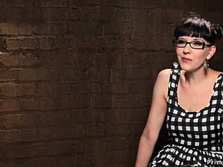 Ebony and brunette slaves bound in hogtie with dildo toys for rough choking and gagging