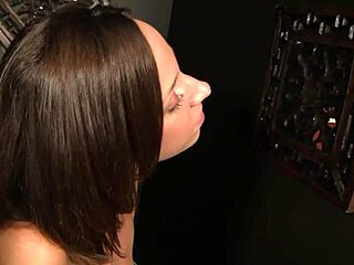 amazing brunette jada stevens collects last drop of sperm with tongue after gloryhole blowjob