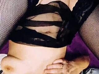 He knew she'd ask for climax with her eyes in bent over stockings action