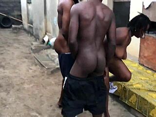 Fat ass bitch subtly pounded hard by two huge horny BBC monsters