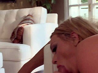 Blonde Milf Paige Ashley in Fishnets Takes Two Monster Cocks for Creampie and Facial.