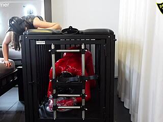 endure this brutal boot domination in the cage, slave, as i train you with painful femdom punishments