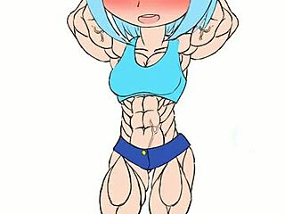 Watch Fubuki's Muscles Grow Huge As She Rips Her Bra And Shorts In This Sexy Hentai Scene!