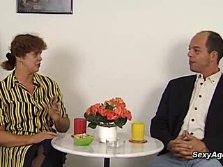 I love how this german mature cougar with hairy pussy gets fucked hard by a young guy with monster cock