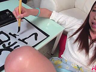 Japanese Renka Shimizu masturbates with toy legs spread uncensored