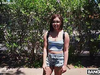 Brunette Nerd Loses Virginity In Deep Blowjob And Shaved Pussy Creampie Action