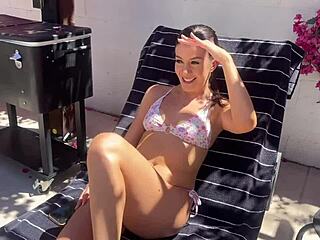 Oh man this cheating wife sneaks off on work trip to fuck and ride big black cock poolboy bareback