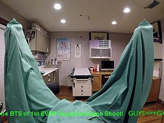 in the cum clinic extraction doctor tampa gets treated by nonbinary doctors during backstage anal fingering and moaning