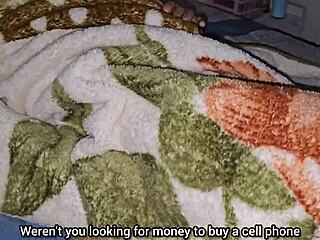 xxx desi stepdad touches his stepdaughter's tight pussy in exchange for money seeing how pretty and puffy it is