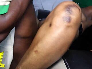 Black ninja rocks ebony neighbor with huge cock and cum in intense doggystyle