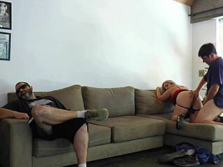 Oh man, I'm like this unfaithful wife just fucking my friend right next to my cuckold husband...