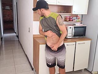 risky sex banging with my cuckold's best friend while he's in the bath as brazilian brunette housewife