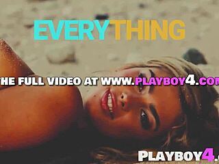 sexy big tits blonde babe posed on the beach before hot milf stripped and exposed naked body