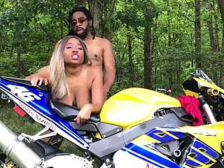 hey, check how don whoe bends nina rivera over his motorcycle for that wild ride. intense ebony action with her big ass and tits!