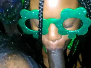 We're giving this monster cock a sloppy double blowjob on St. Patrick's Day, deepthroating it together in our fat bbw group fun.