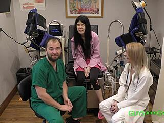 in the cum clinic extraction doctor tampa gets treated by nonbinary doctors during backstage anal fingering and moaning