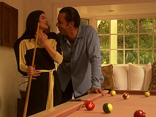 she lost a pool game to her husband and offered up her ass for deep anal fingering doggystyle gaping in fishnets lingerie and heels