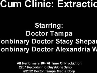 in the cum clinic extraction doctor tampa gets treated by nonbinary doctors during backstage anal fingering and moaning