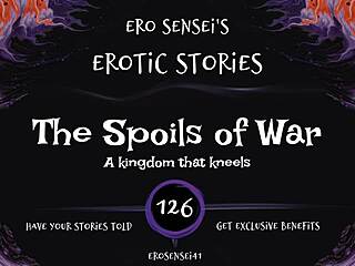 Experience the spoils of war in this erotic audio for women with orgasm and POV reality. Erotic fetish masturbation session unfolds.