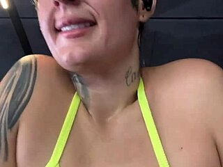 Wow! Tanned Gym Workout In Thong Bikini!