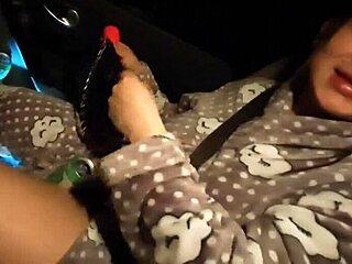 Multiple Squirting Orgasms in Public Outdoor Car with Creampie Cumshot and Wet Naked Masturbation