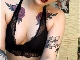 Stunning Teen Edges Friend's Tattooed Cock