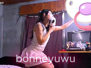 What if cute Bonneyuwu turns into a naughty skirt-wearing dildo tease?