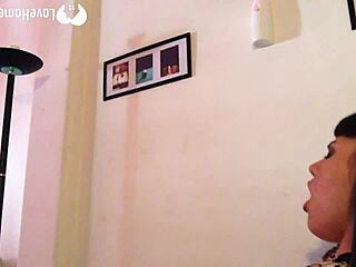 Horny amateur babysitter contrasts her naughty solo fingering with that innocent brunette charm