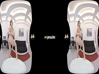 Dildo Loving Brunette Feels Intense Pleasure While Splashing Herself with Warm Piss in Virtualpee