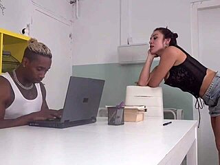 Hey, I fulfilled my roommate H de Venus's fantasy by fucking her hard with a big black cock in rough missionary and doggystyle positions.