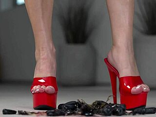 I crush fruits with bare feet and high heels in 4k