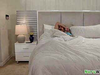 Lovely Teen 18+ Blonde Masseuse Rubs Her Naked Wet Body Covered in Nuru Gel Against Client Katie Kush Victor Ray