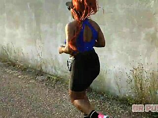 Redhead With Giant Ass Filmed Training Hard By Lover
