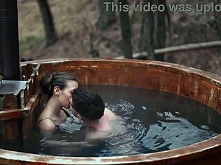 Brunette babe with braces sucks cock in car for public outdoor adventure.