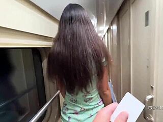 small-titted russian teen, you're riding me in cowgirl for a risky outdoor fuck on the train