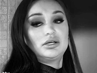 Cock hungry sub Monika Fox bound in lingerie endures deepthroat gagging and double penetration drilling with cumshot in bdsm session