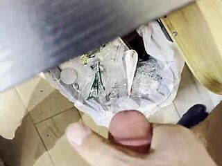 Fucking real doll with monster cock watching porn cum load