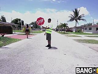 Rose Monroe As Crossing Guard With Big Butt And Tits Takes Cum In Ass Fucking