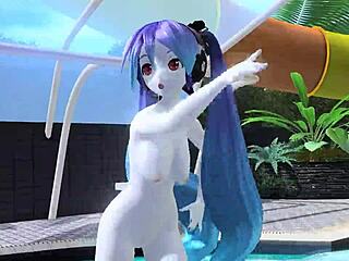 hatsune miku and dear cocoa shake big tits dancing fully nude sexy